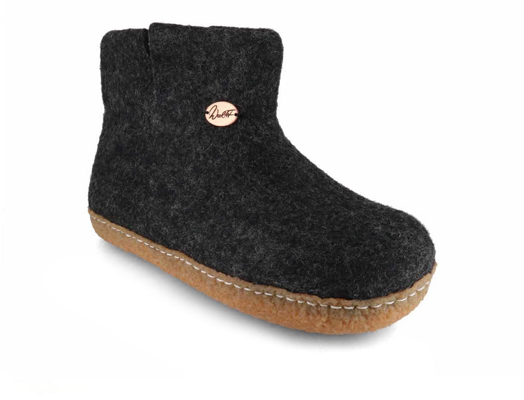 WoolFit® Boots natural rubber sole Yeti, Graphite