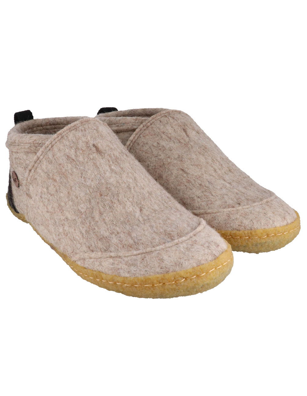WoolFit Office Slippers Taiga with Rubber Sole, Beige