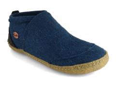 WoolFit� Office Slippers Taiga with Rubber Sole, blue