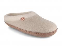 WoolFit Sherpa Slippers, beige | Handfelted Slippers