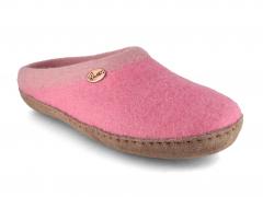 WoolFit Sherpa Wool Slippers for Narrow Feet with Leather sole, rosa