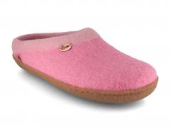 WoolFit Sherpa Wool Slippers with Natural Rubber Sole & Narrow Fit, rosa