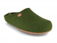 WoolFit� Unisex felt slippers with plenty of toe room 'BareFoot', green