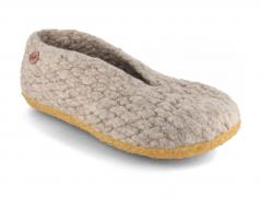 WoolFit� 'Woolies' hand-woven slippers with natural rubber sole, natural
