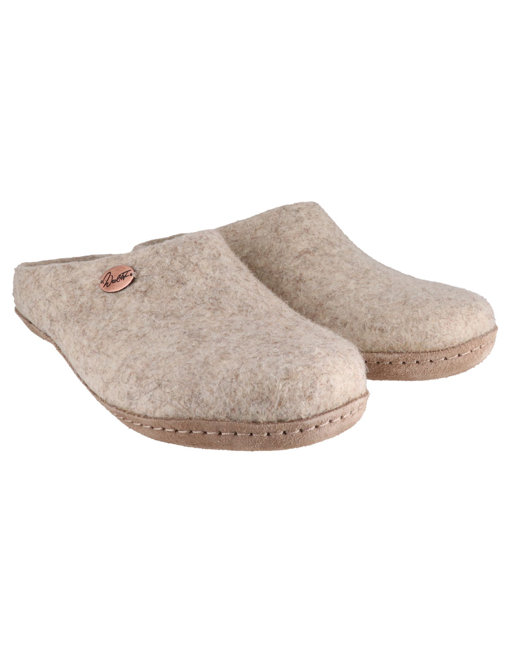 ❤ WoolFit® slippers 'Classic', beige | Gr. 35-50