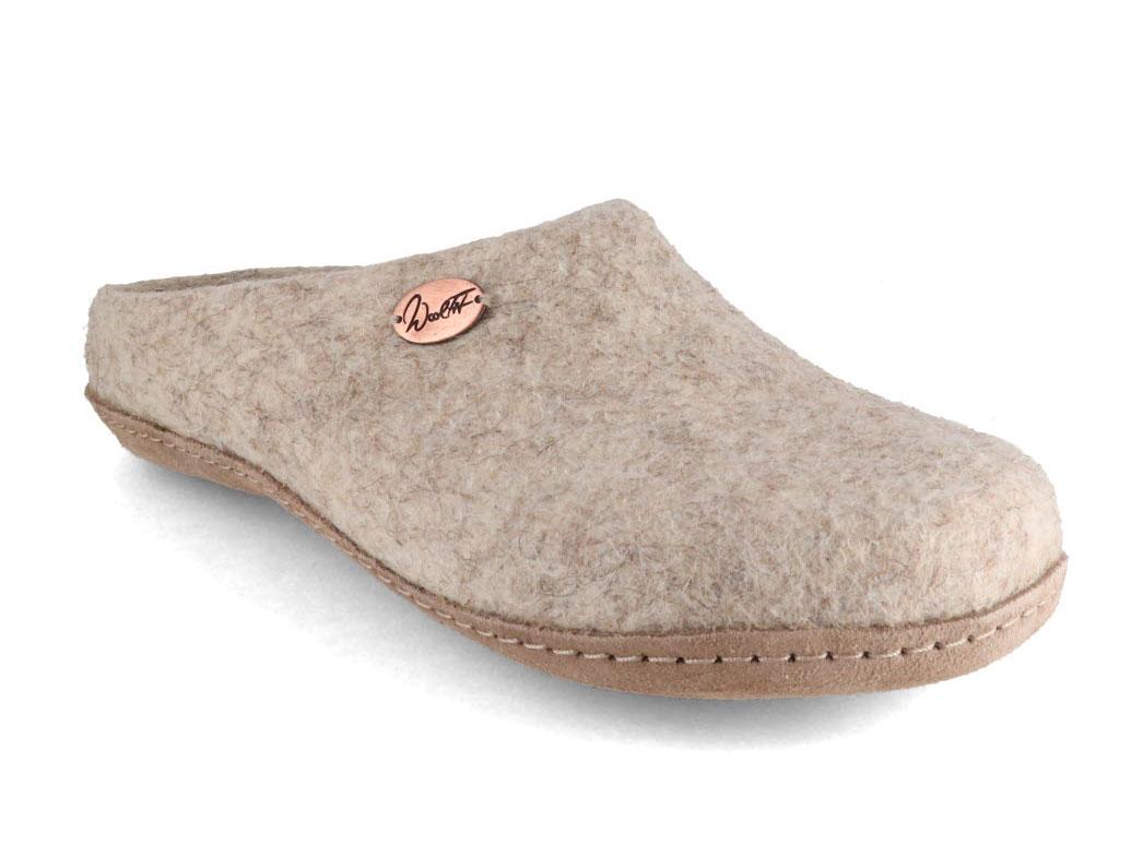 hand-felted slippers 'Classic', beige 
